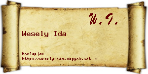 Wesely Ida névjegykártya